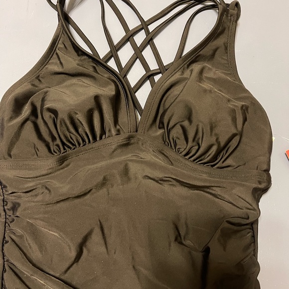 Merona Black One Piece with Criss Cross Straps - Picture 2 of 5